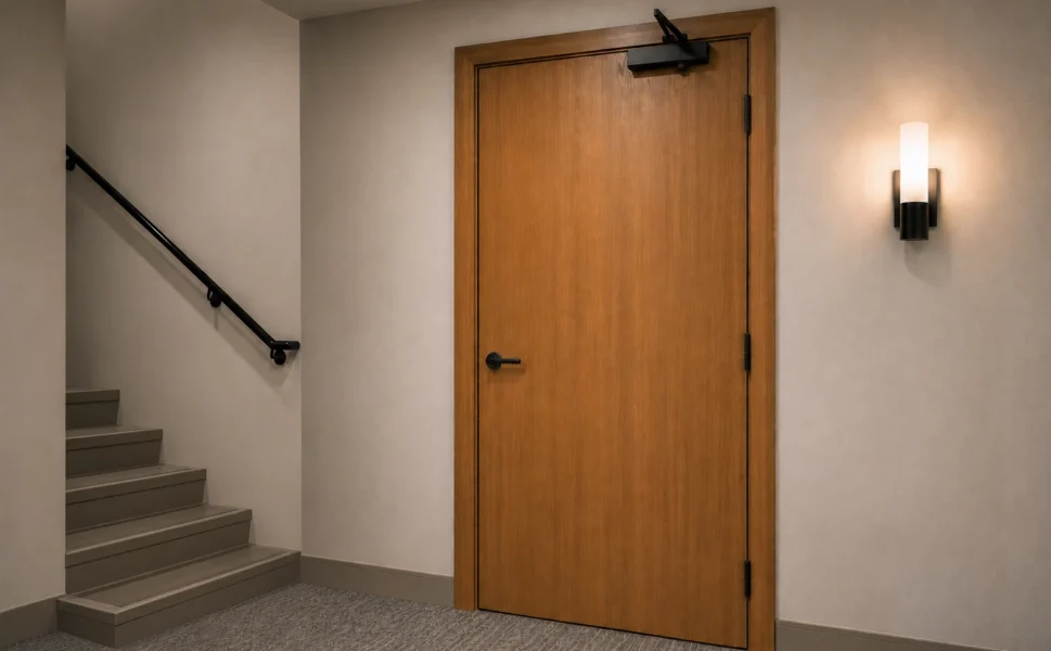 Stairwell and exit doors are built with safety and reliability in mind